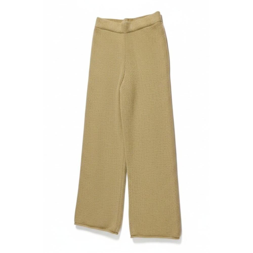 FP Beach Free People Cozy Pants Womens XS Yellow Knit Wide Leg Pull On High Rise
